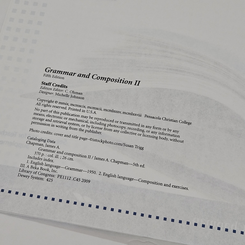 Abeka Grammar & Composition II Fifth Edition Work-Text Teacher Key, GUC - Picture 10 of 16